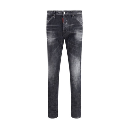 Black Cotton Slim Fit Jeans