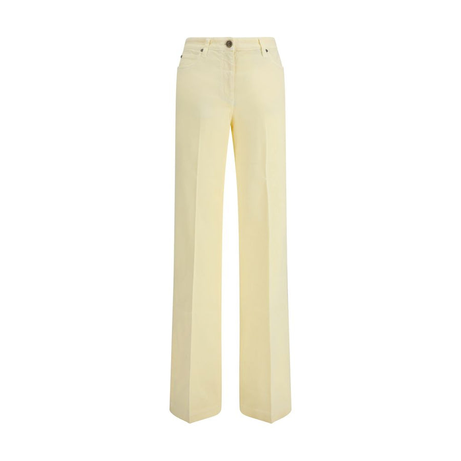 Yellow Cotton Straight-Leg Jeans