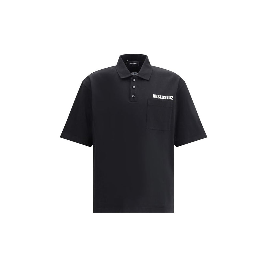 Black Cotton Polo Shirt