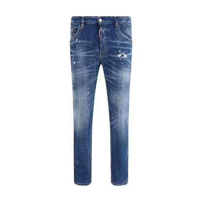 Blue Cotton Slim Fit Jeans