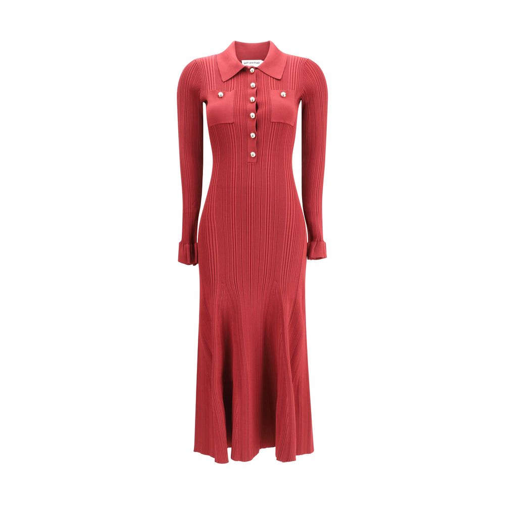 Red Viscose Casual Dress