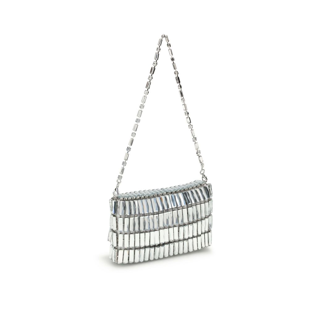 Silver crystal bow mini Shoulder Bag