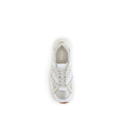 White Calf Leather Bos Taurus Chunky Sneakers