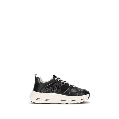 Black Calf Leather Bos Taurus Chunky Sneakers