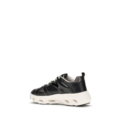 Black Calf Leather Bos Taurus Chunky Sneakers