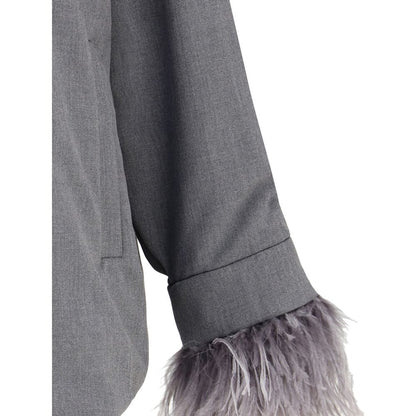 Gray Fleece Wool Clothing