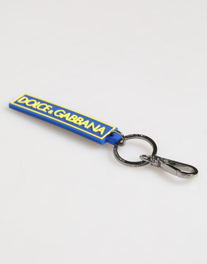 Blue Yellow DG Rubber Logo Silver Men's Holder Keyring