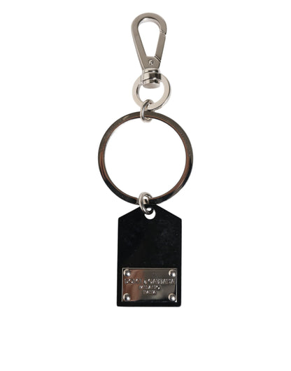 Black Sint Glass Plaque DG Logo Metal PlateKeychain Keyring