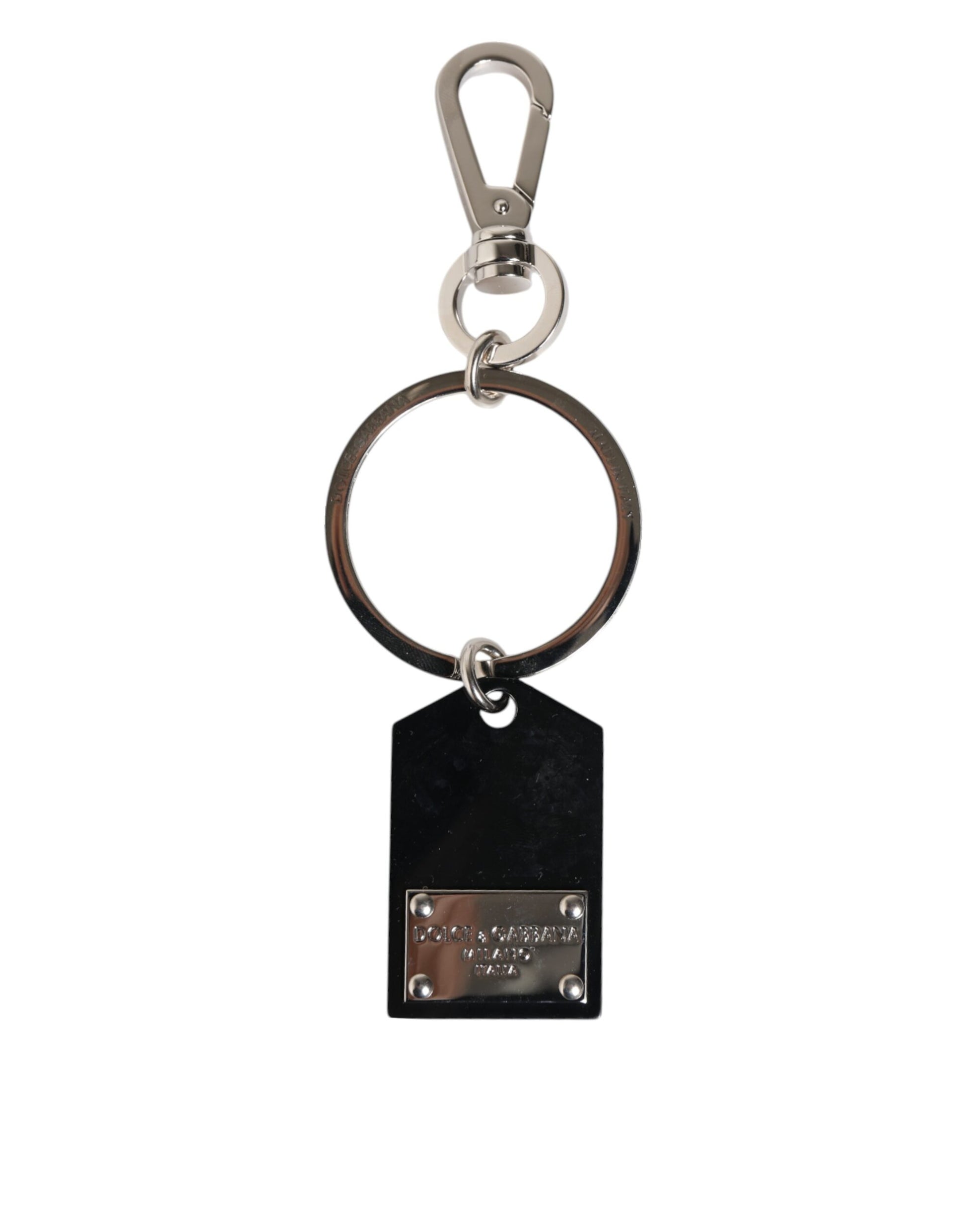 Black Sint Glass Plaque DG Logo Metal PlateKeychain Keyring