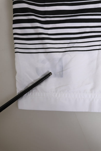 Black White Striped DG Logo Men Short  Swimwear