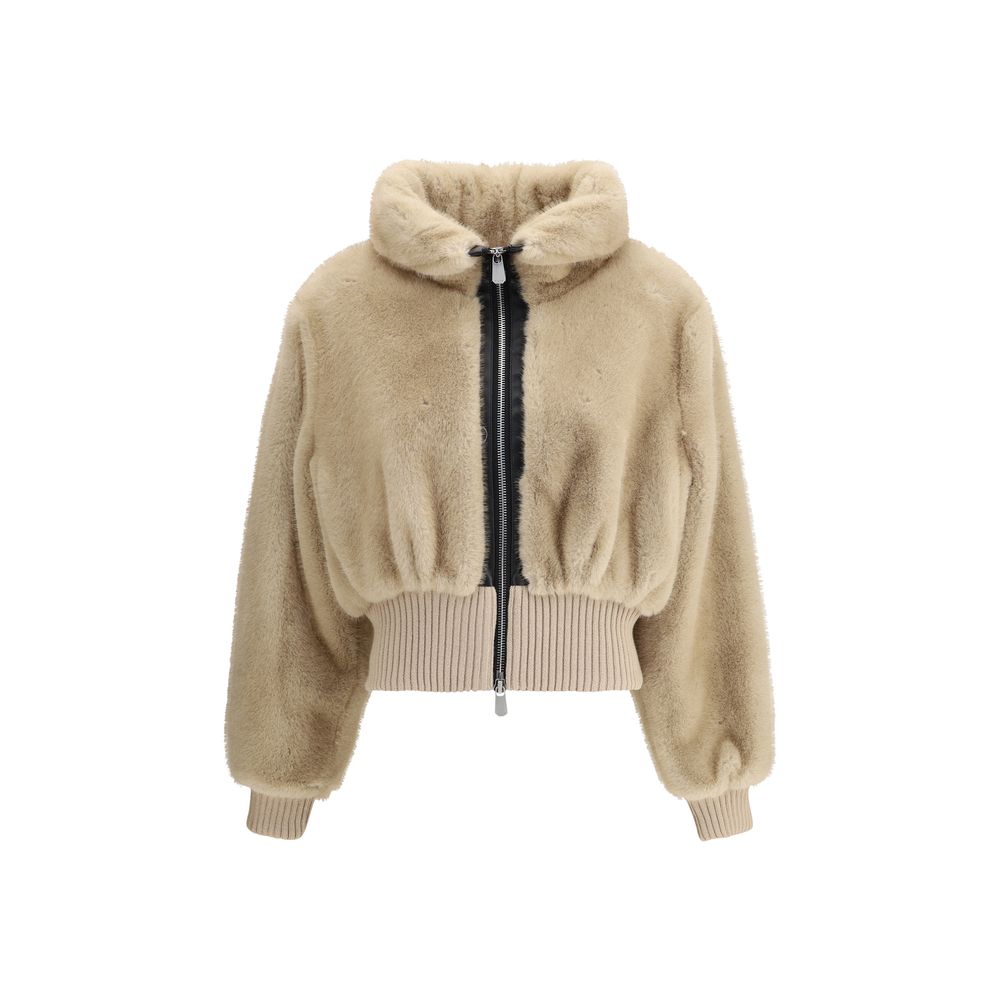 Beige Polyester Bomber