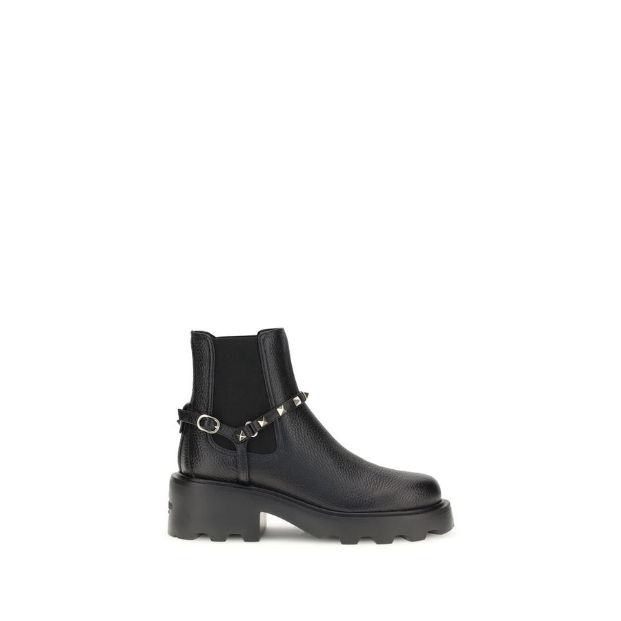 Black Calf Leather Bos Taurus Ankle Boots