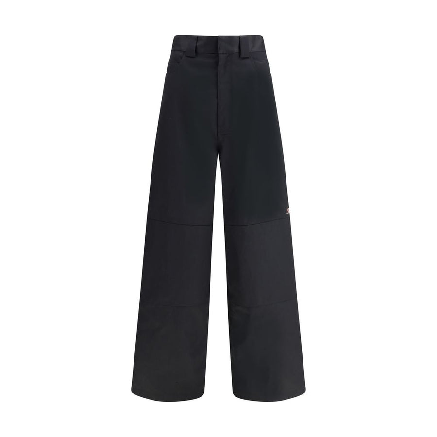 Black Cotton Casual Pants