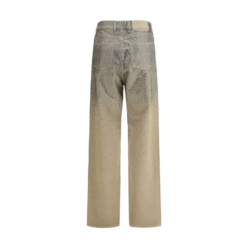 Bicolor Cotton Straight-Leg Jeans