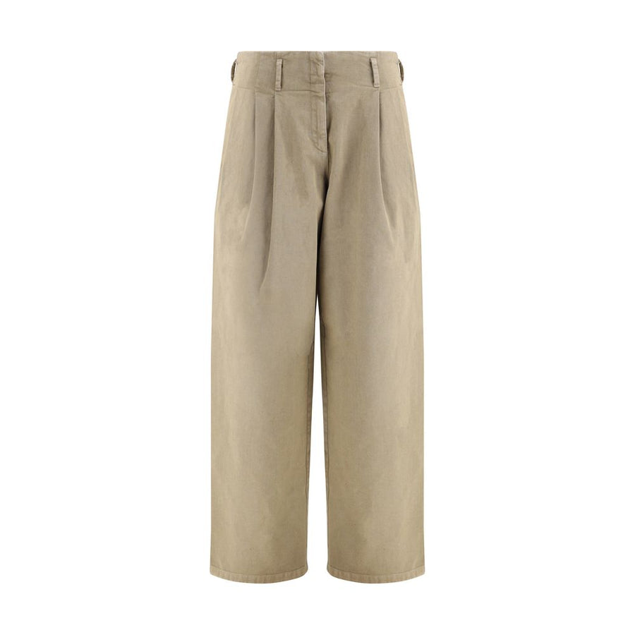 Bicolor Cotton Casual Pants