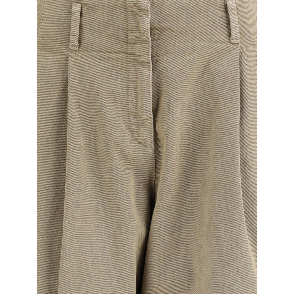 Bicolor Cotton Casual Pants