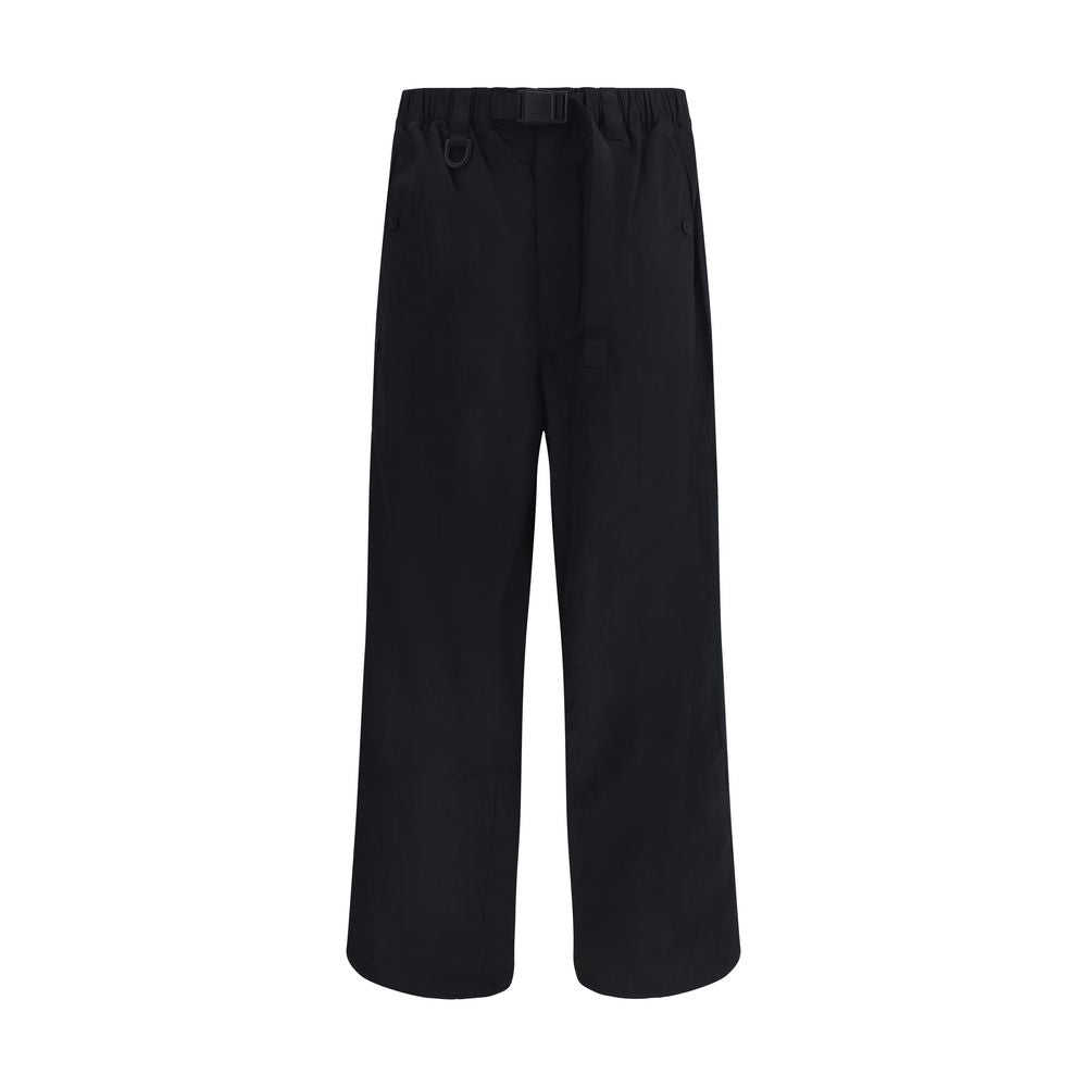 Black Nylon Casual Pants