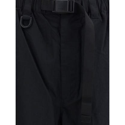Black Nylon Casual Pants