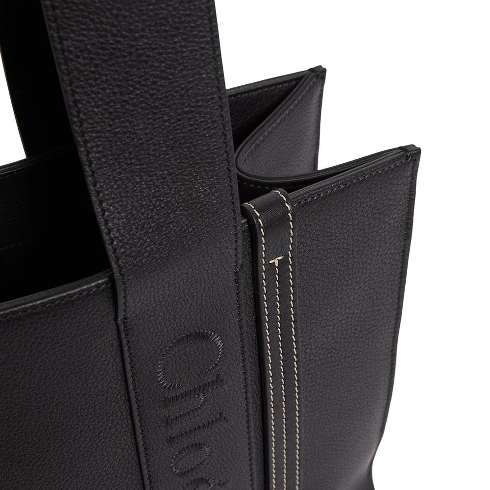Black Leather Tote Bag