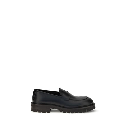 Black Rubber Slip-On Loafers