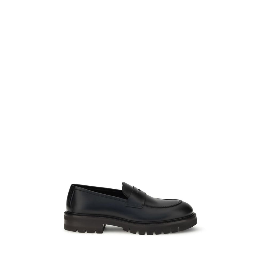 Black Rubber Slip-On Loafers