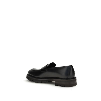 Black Rubber Slip-On Loafers