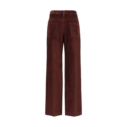 Bordeaux Cotton Casual Pants