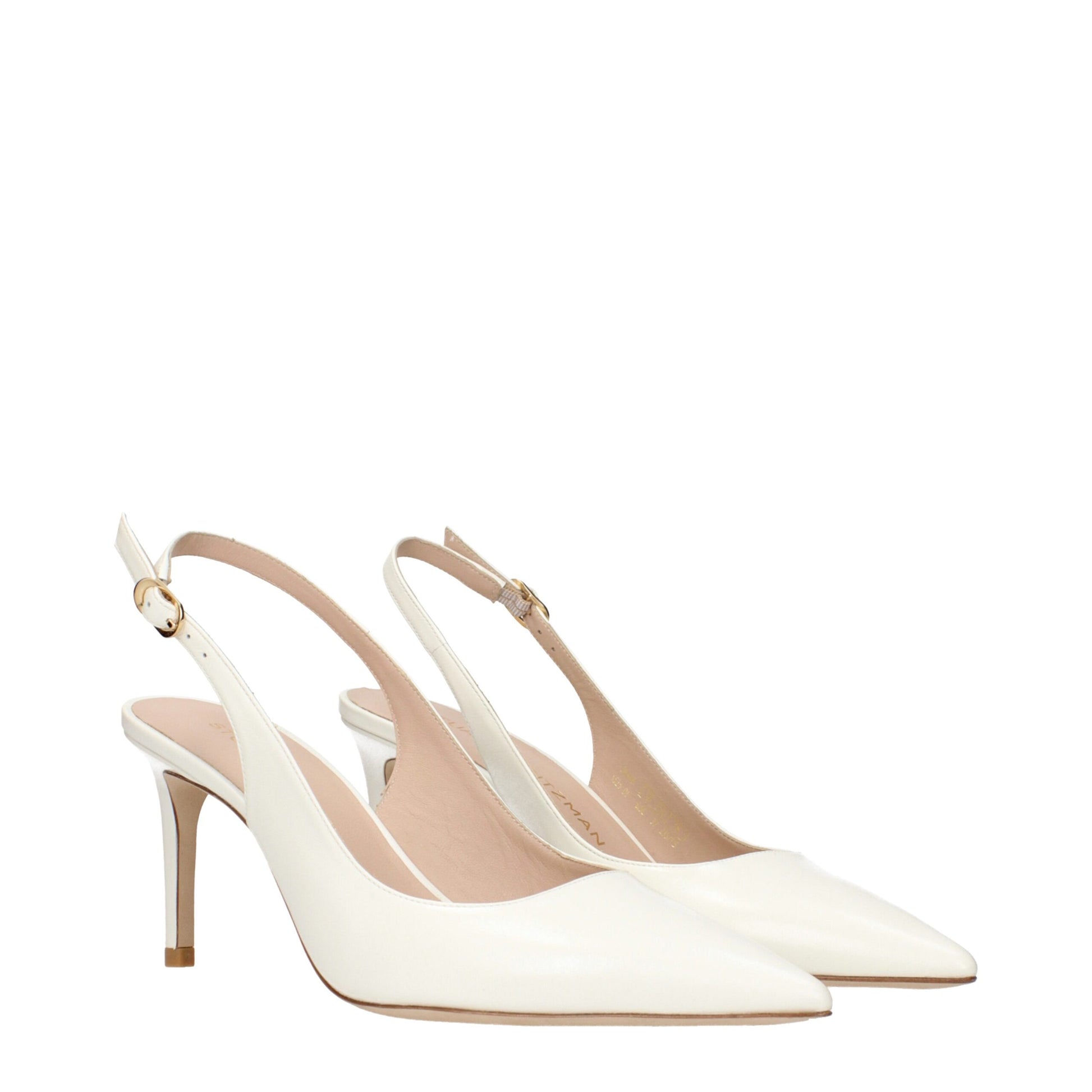 Beige Leather High Heel Pumps
