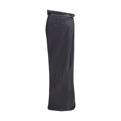 Black Silk Long Skirt