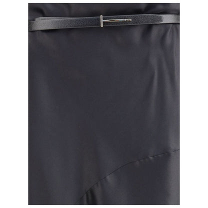 Black Silk Long Skirt