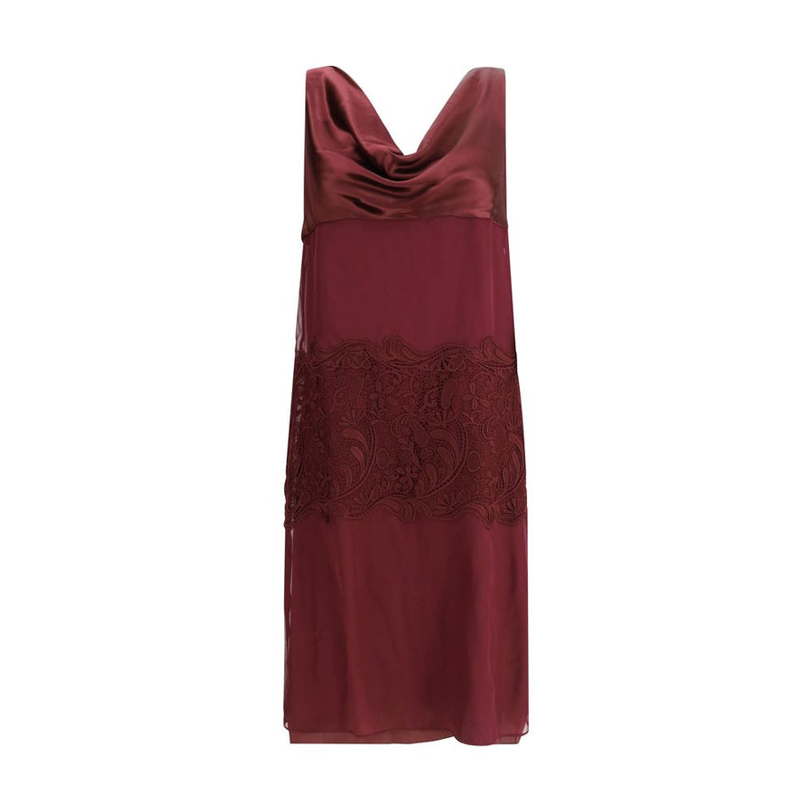Bordeaux Silk Cocktail Dress