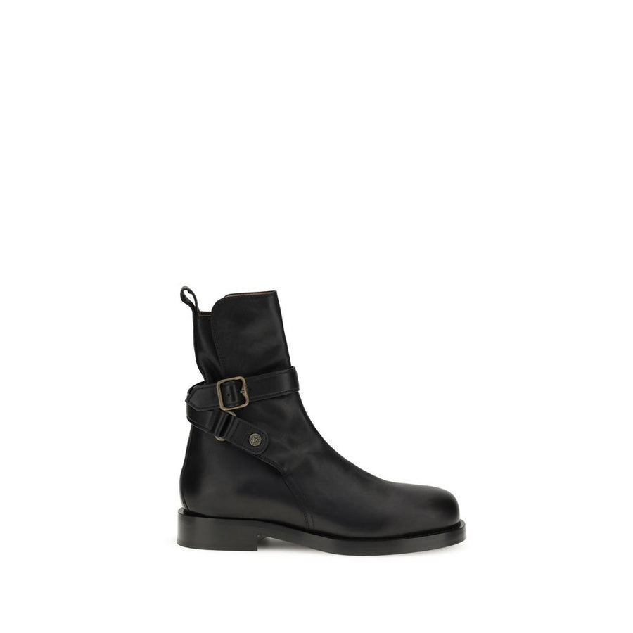 Black Calf Leather Bos Taurus Ankle Boots