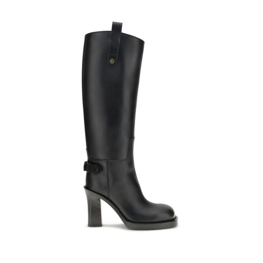 Black Calf Leather Bos Taurus High Heel Boots
