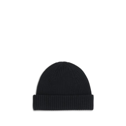 Black Merino Wool Beanie