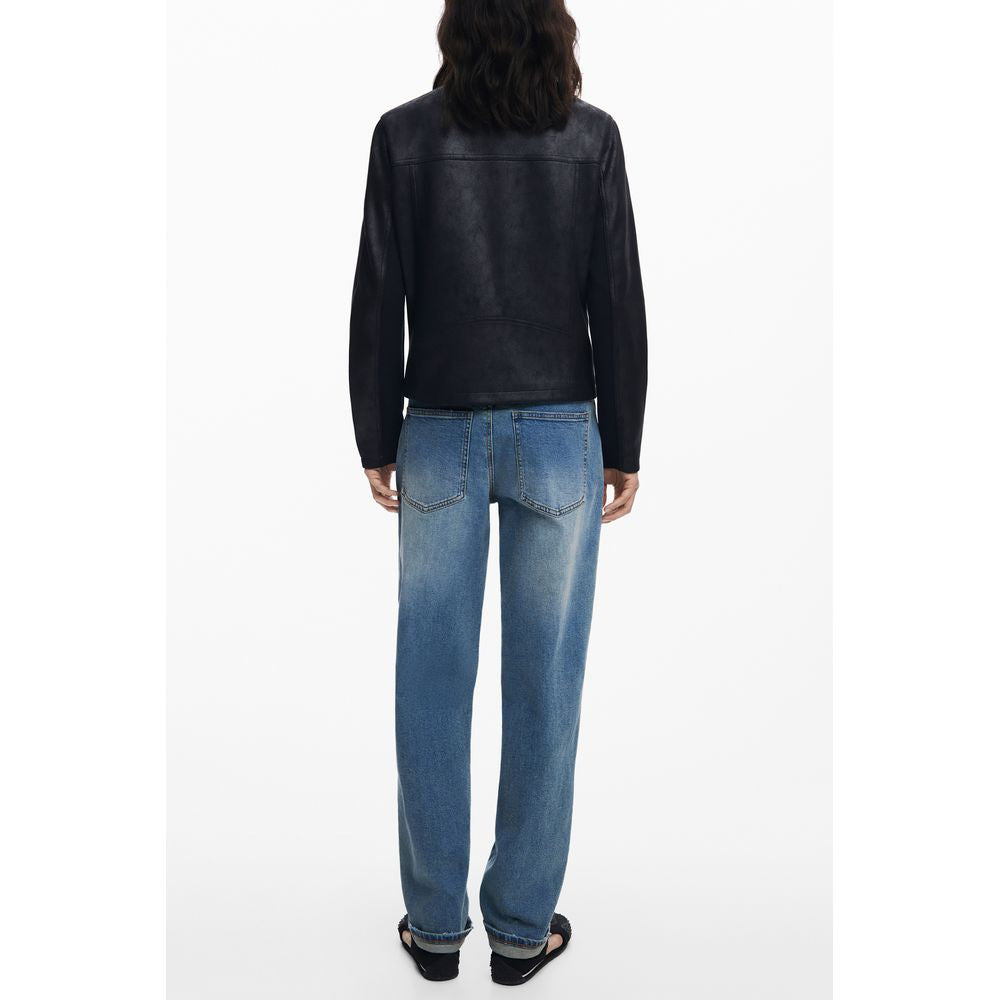 Black Polyester Women Jacket