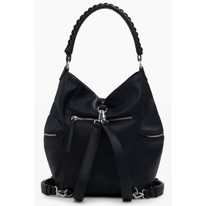 Black Polyethylene Women Backpack