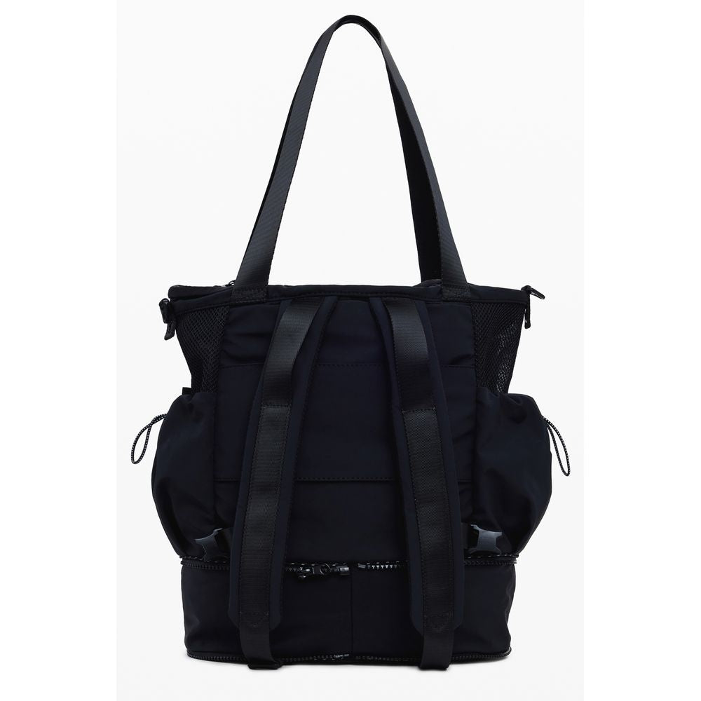 Black Polyester Women Handbag