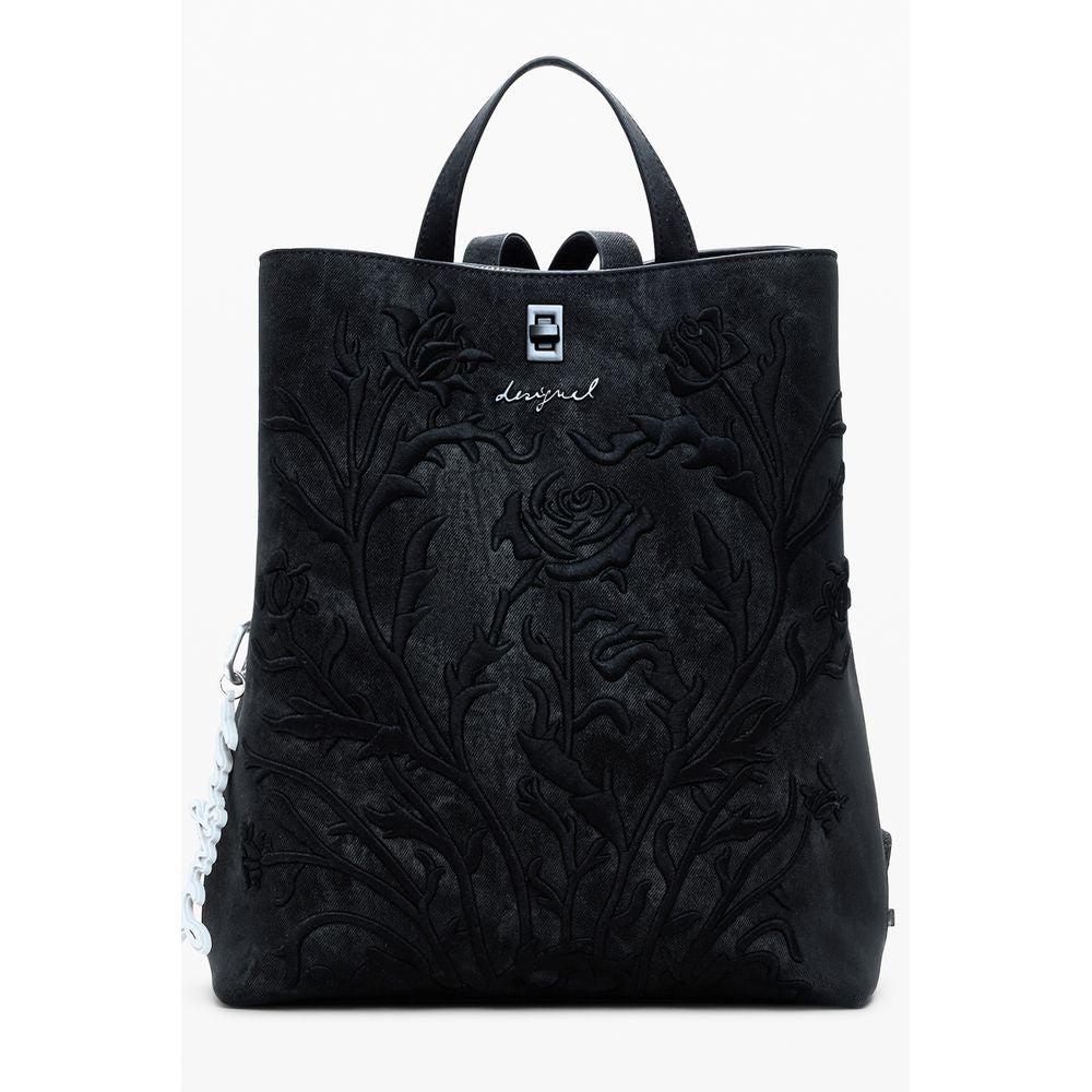 Black Polyethylene Women Backpack