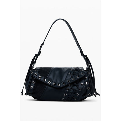 Black Polyethylene Women Handbag