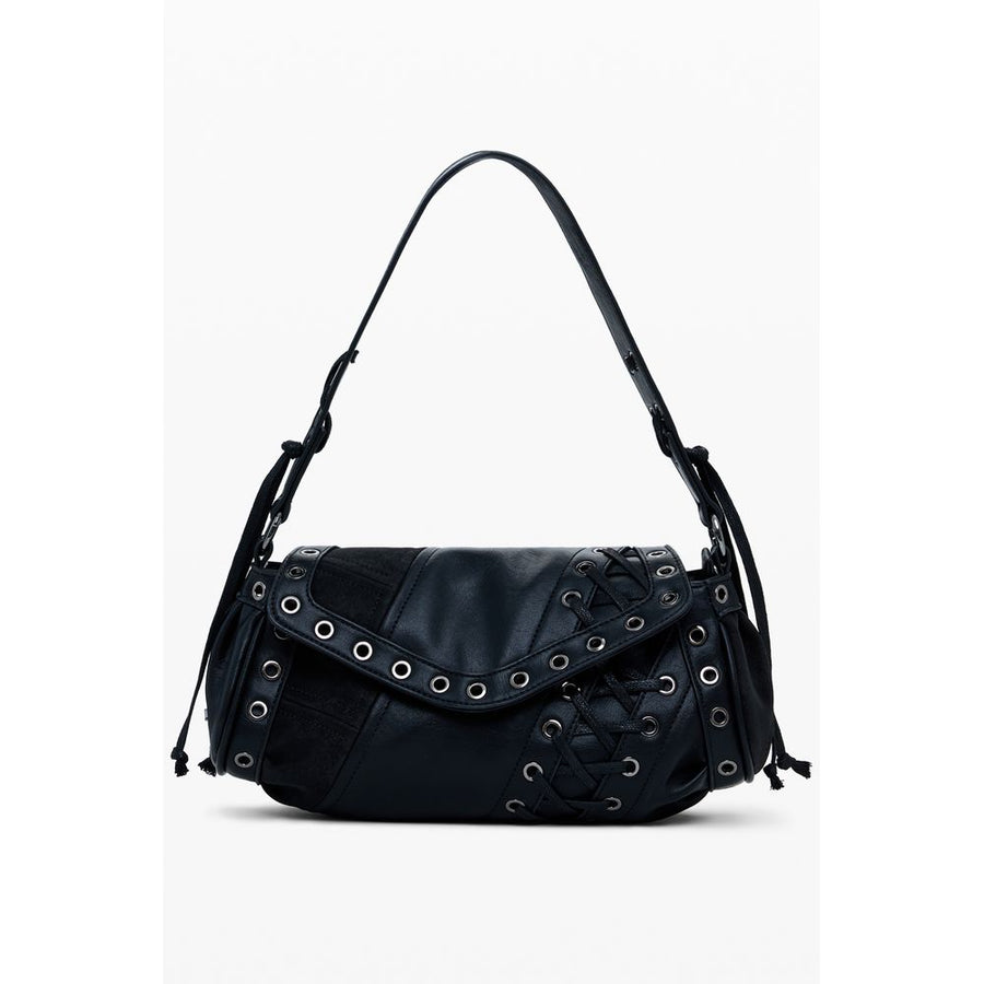 Black Polyethylene Women Handbag