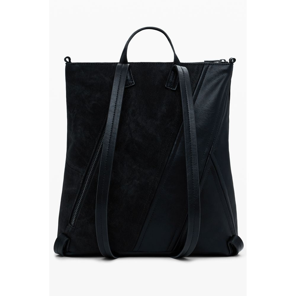 Black Polyethylene Women Backpack