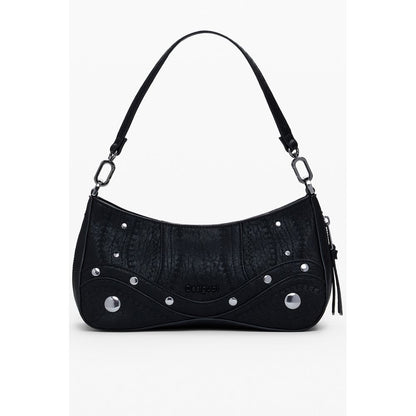 Black Polyethylene Women Handbag