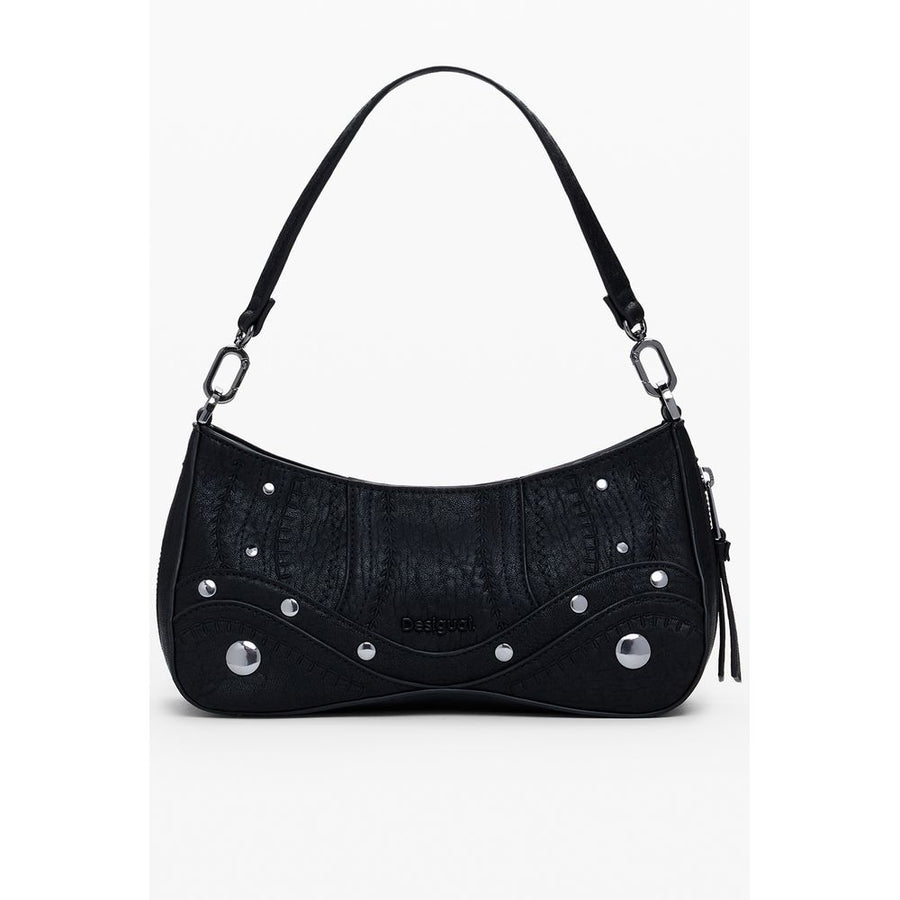 Black Polyethylene Women Handbag