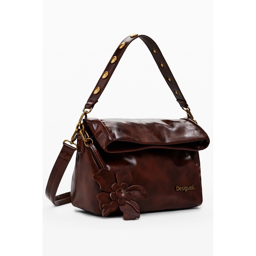 Brown Polyethylene Women Handbag