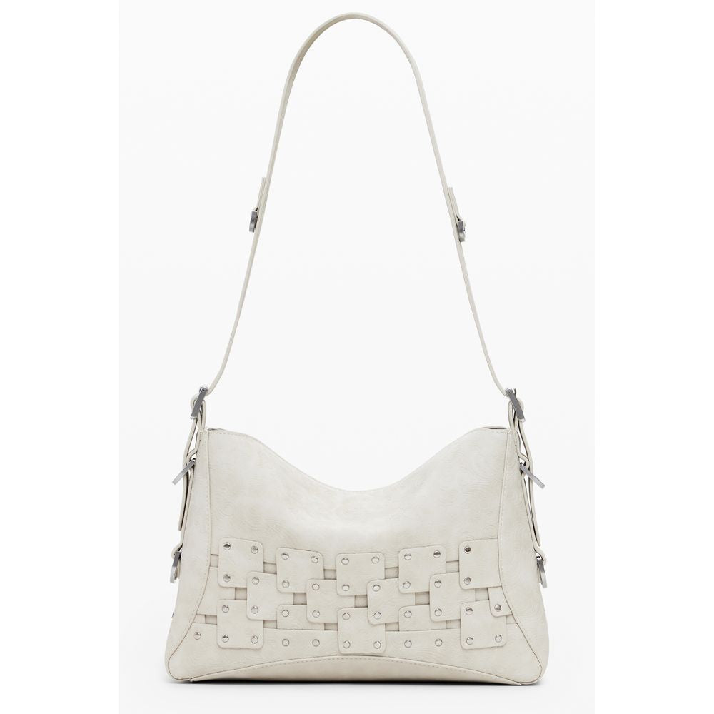 Beige Polyethylene Women Handbag