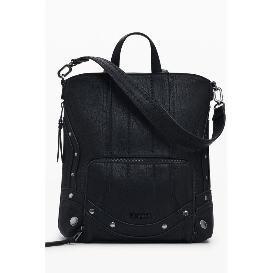 Black Polyethylene Women Backpack