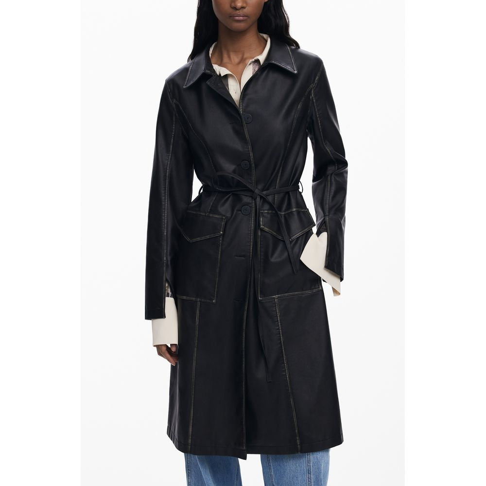 Black Polyethylene Women Coat