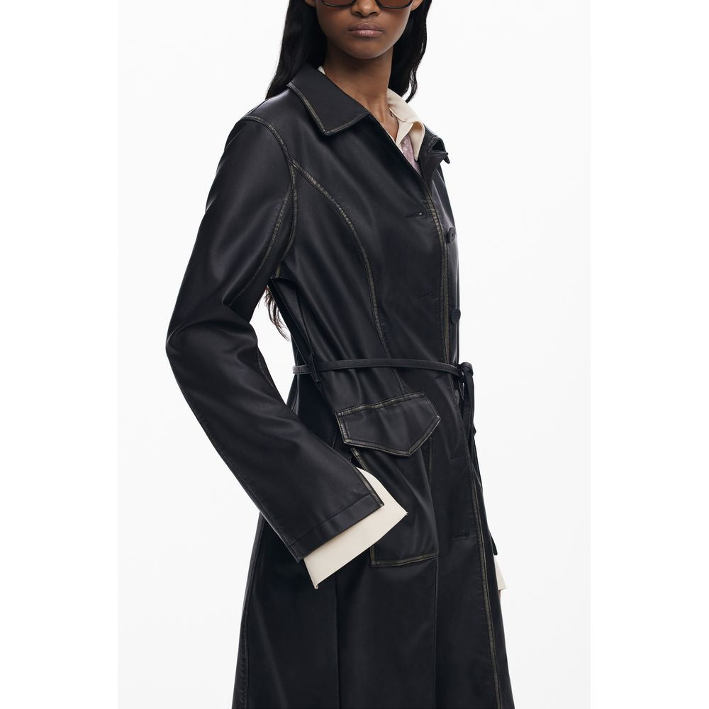 Black Polyethylene Women Coat