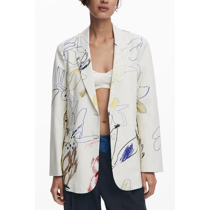 White Polyester Women Jacket