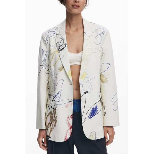 White Polyester Women Jacket